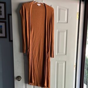 SO Long Ribbed Cardigan Rust color - Size XS